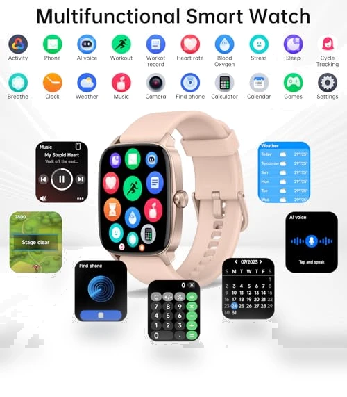 Smart Watch with Bluetooth Call & AI Voice — Smartwatches, KIBFLE