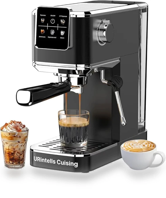 Touch Screen Espresso Maker with Steam Milk Frother — Coffee & Espresso Combos, URintells Cuising