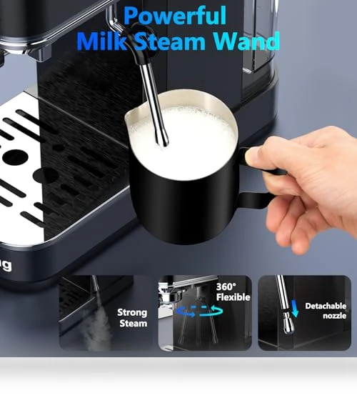 Touch Screen Espresso Maker with Steam Milk Frother — Coffee & Espresso Combos, URintells Cuising