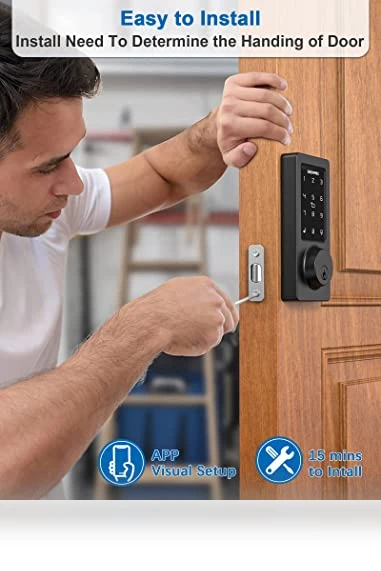 WiFi & Bluetooth Smart Lock with Keyless Entry — Smart Home Security, GEONFINO