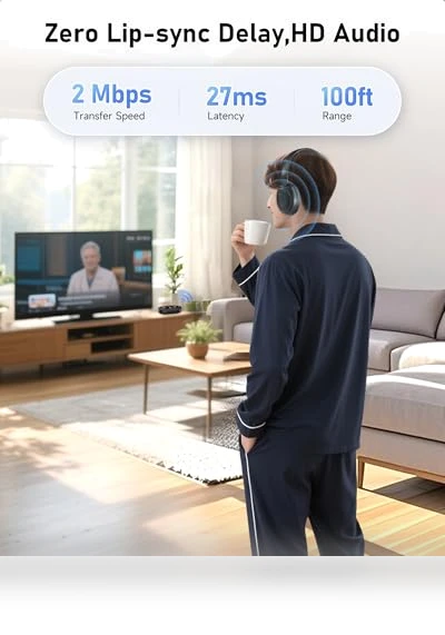 Wireless Headphones for TV Watching — Over-Ear Headphones, LORA