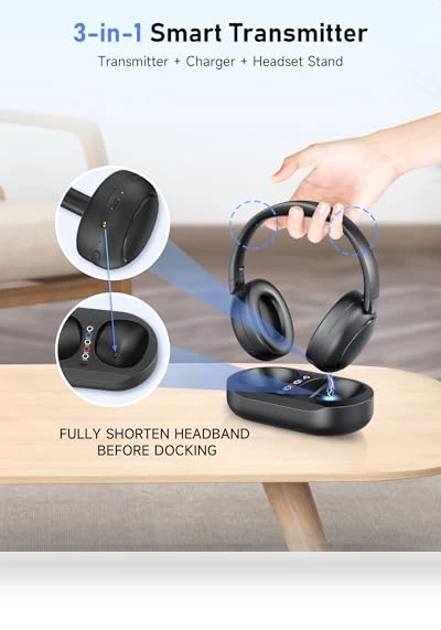 Wireless Headphones for TV Watching — Over-Ear Headphones, LORA