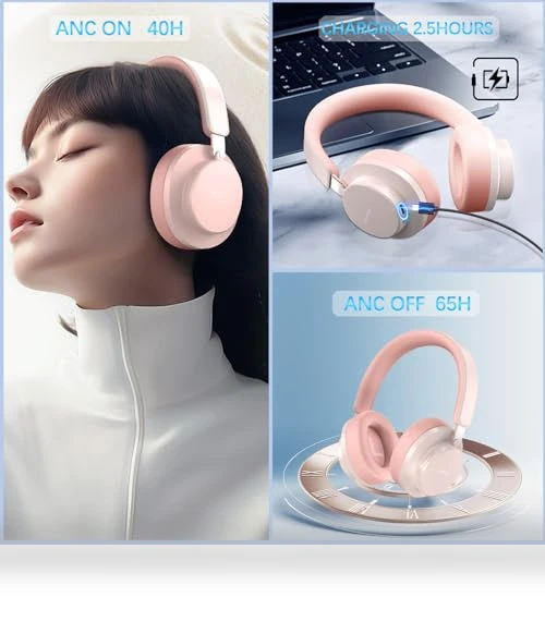 Wireless Over Ear Headphones with Noise Cancelling — Over-Ear Headphones, TSYUCXH