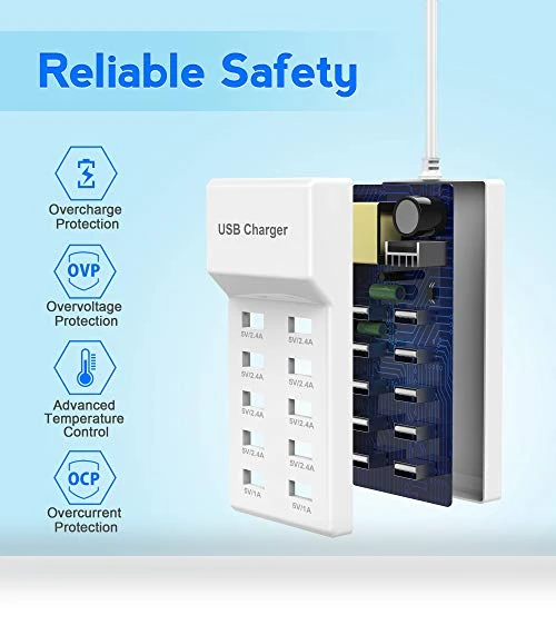 10-Port USB Charger Station — Chargers, Shenzhen Puleisile Electronic Co. Ltd.