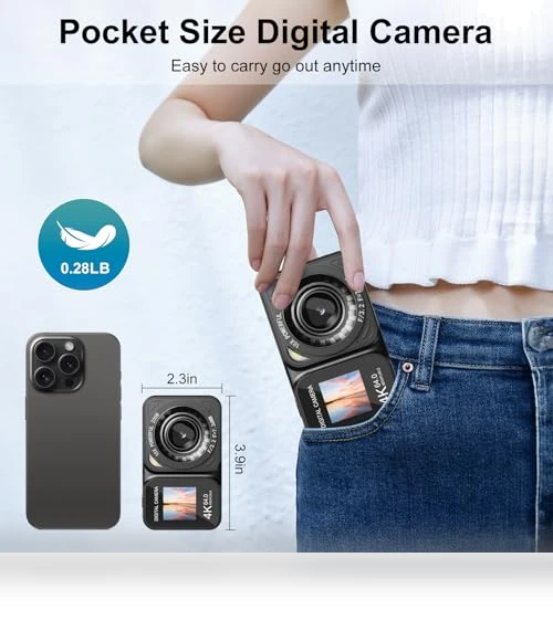 4K 64MP Dual Screens Digital Camera — Compact Digital Cameras, QUOLODOO