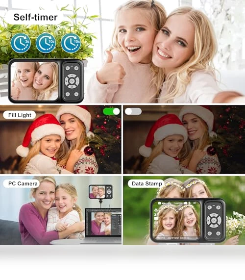 4K 64MP Dual Screens Digital Camera — Compact Digital Cameras, QUOLODOO