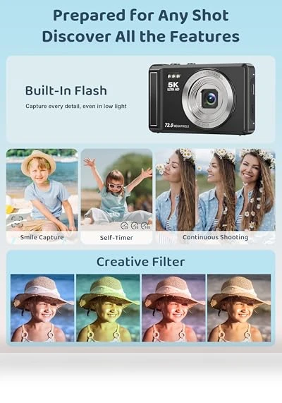 5K Digital Camera — Compact Digital Cameras, Ruwaqart