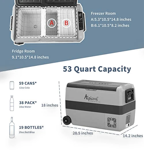 Dual Temperature Control 12 Volt Refrigerator — Coolers & Fridges, Alpicool