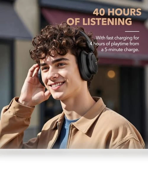 Hybrid Active Noise Cancelling Headphones — Over-Ear Headphones, Anker