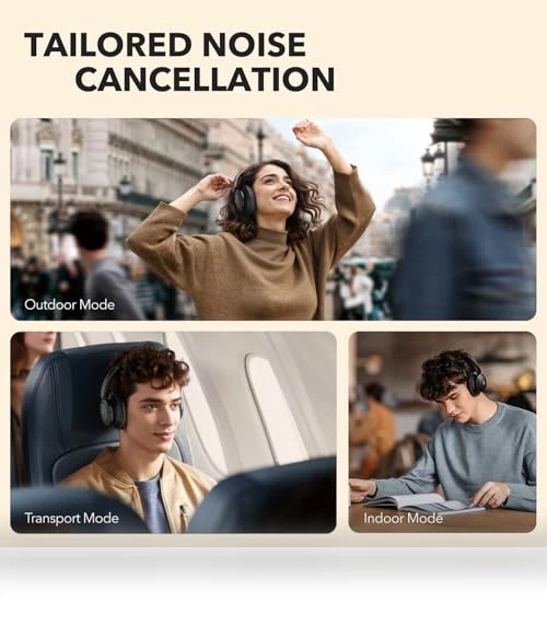 Hybrid Active Noise Cancelling Headphones — Over-Ear Headphones, Anker