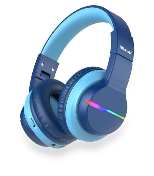 Kids Bluetooth Headphones with LED Lights — Over-Ear Headphones, iClever