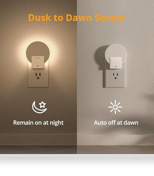 LED Backlit Night Light with Auto Dusk to Dawn Sensor — Night Lights, Lyridz