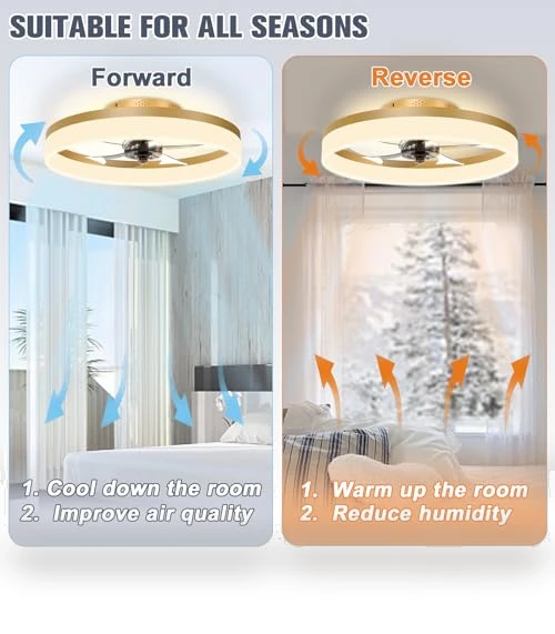 Low Profile Ceiling Fan with Lights and Remote — Ceiling Fan Lighting Solutions, VOLISUN