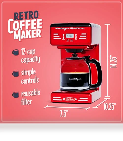 Retro 12-Cup Programmable Coffee Maker — Coffee Makers, Nostalgia