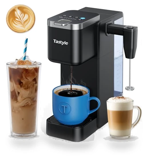Single Serve Coffee Maker with Detachable Milk Frother — Coffee Makers, Tastyle