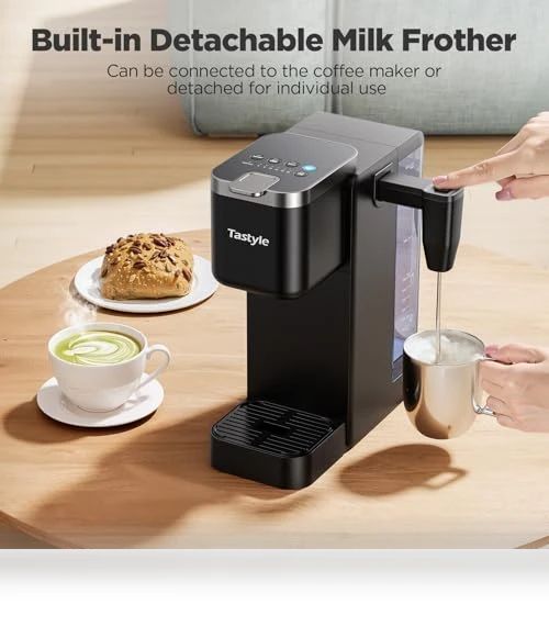 Single Serve Coffee Maker with Detachable Milk Frother — Coffee Makers, Tastyle