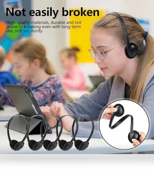 USB C Wired Headphones Bulk Pack for Classroom — In-Ear Headphones, CNSZSLZ