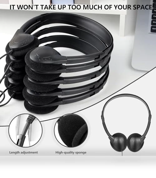 USB C Wired Headphones Bulk Pack for Classroom — In-Ear Headphones, CNSZSLZ