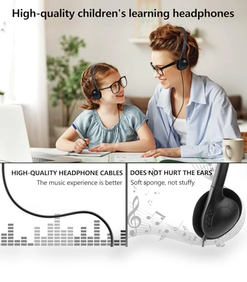 USB C Wired Headphones Bulk Pack for Classroom — In-Ear Headphones, CNSZSLZ