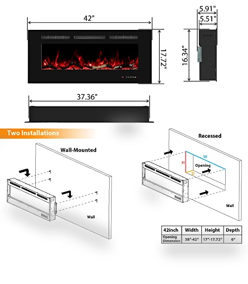 Wall Mounted Electric Fireplace — Electric Heating Solutions, Oxhark Flame