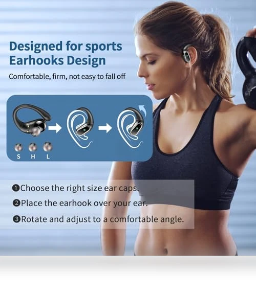 Wireless Earbuds with ENC Noise Canceling Mic — In-Ear Headphones, Rolosar