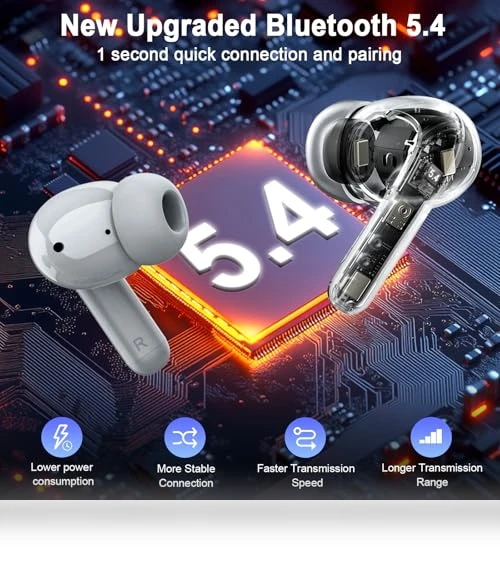 Bluetooth 5.4 Wireless Earbuds — In-Ear Headphones, Rinsmola