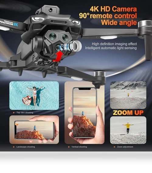 Brushless RC Drone with 4K Dual Camera — Drones, toylefun