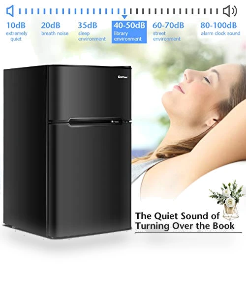 Compact Refrigerator with Freezer — Mini Fridges, COSTWAY