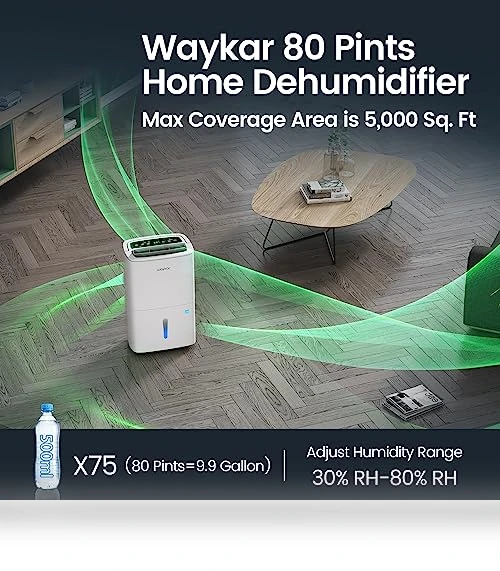 Energy Star Home Dehumidifier — Air Moisture Control, Waykar