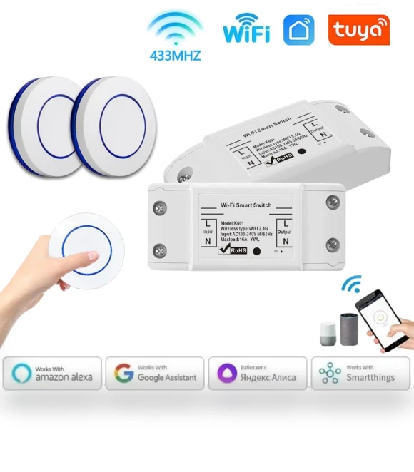 Mini Round Button Smart WiFi Switch — Smart Home Hubs & Controllers, SaiMili Light