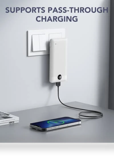 Portable Charger with Built-in Cables and AC Wall Plug — Charging Solutions, VRURC