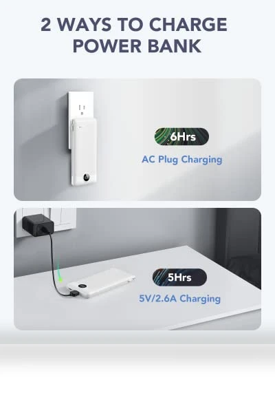 Portable Charger with Built-in Cables and AC Wall Plug — Charging Solutions, VRURC
