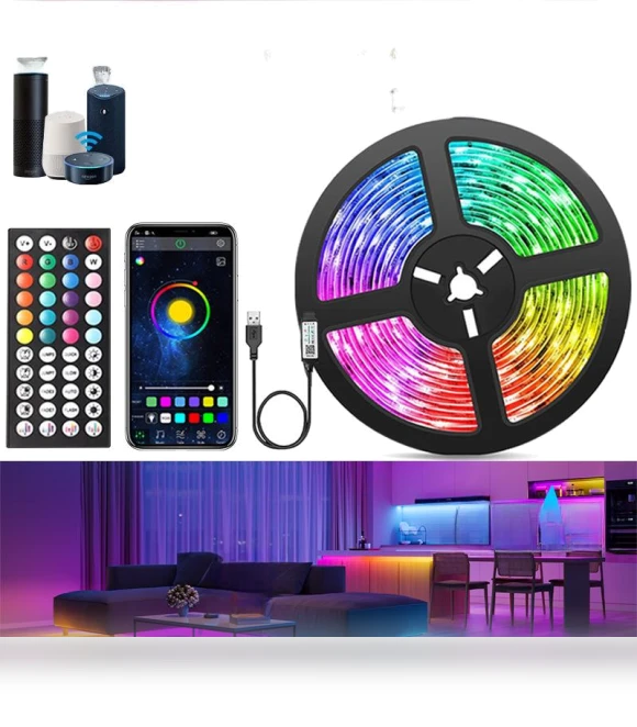 RGB LED Strip Kit with Music Sync — LED Strips, TrendVibeCN