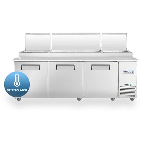 3 Door Refrigerated Pizza Prep Table — Drink Coolers, Frigos