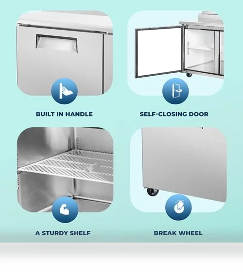 3 Door Refrigerated Pizza Prep Table — Drink Coolers, Frigos