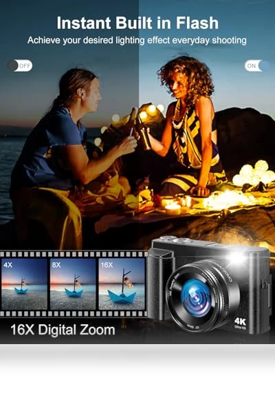 4K Digital Camera for Photography — Mirrorless Cameras, CAMKORY