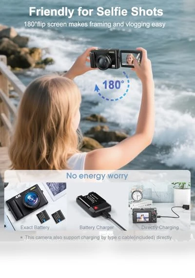 4K Digital Camera for Photography — Mirrorless Cameras, CAMKORY