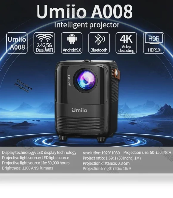 4K UHD Smart Mini Portable Projector — Home Theater Projectors, StrideBox