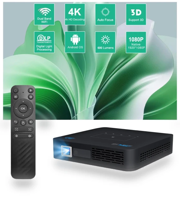 Full HD 1080P 4K DLP Android 9.0 3D 4K Smart Home Theater Projector — Home Theater Projectors, Vivicine