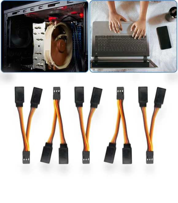 Short Servo Y-Extension Cable — Sleeves, Three Body