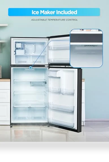 Top Mount Refrigerator with Ice Maker — Mini Fridges, Commercial Cool