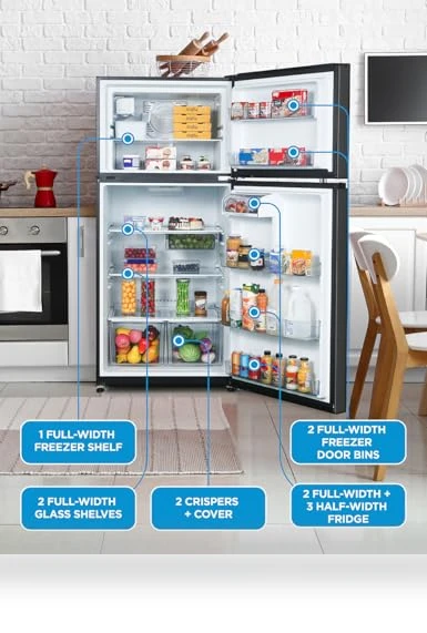 Top Mount Refrigerator with Ice Maker — Mini Fridges, Commercial Cool