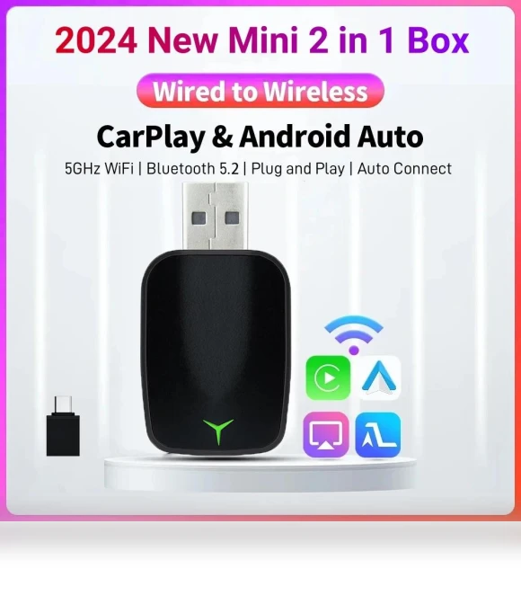 Wired To Wireless Carplay Android 2 In 1 Automatic Adapter — Phone Accessories, JOHO