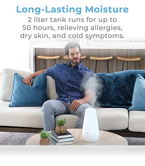 3-in-1 Cool Mist Humidifier, Essential Oil Diffuser & Mood Light — Air Moisturizers, Pure Enrichment