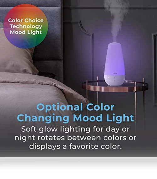 3-in-1 Cool Mist Humidifier, Essential Oil Diffuser & Mood Light — Air Moisturizers, Pure Enrichment