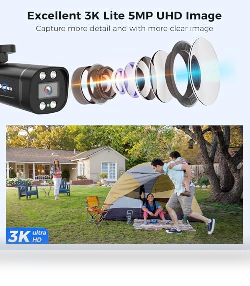 3K 8ch Wired Security Camera System — Smart Home Security, Hiseeu