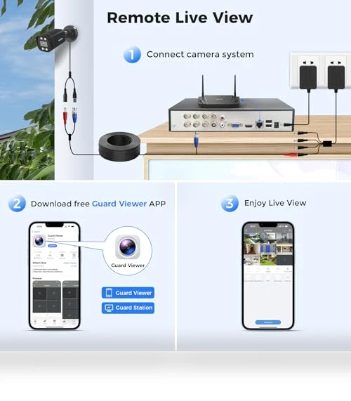 3K 8ch Wired Security Camera System — Smart Home Security, Hiseeu