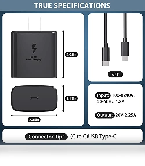 45W Super Fast Charger USB C — Chargers, PIOEVTKA