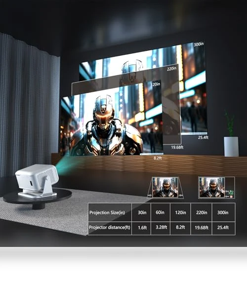 4K Smart Projector with WiFi and Bluetooth — Home Theater Projectors, NRKDUBQ