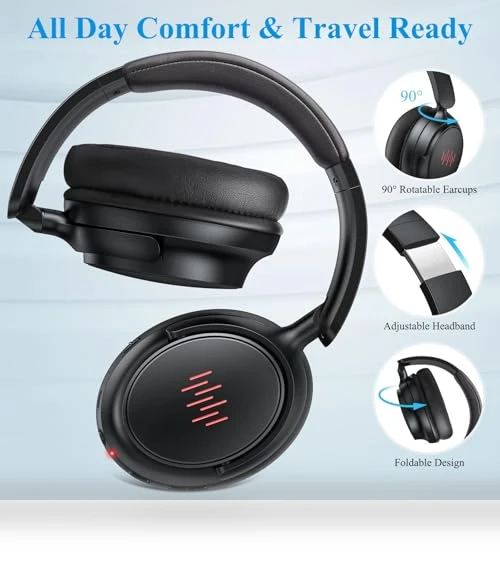 Active Noise Cancelling Wireless Headphones — Over-Ear Headphones, ACANDYA